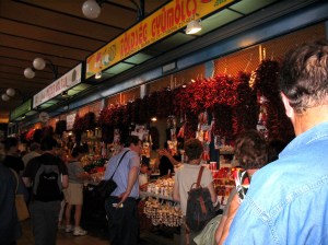 Paprika peppers in Central Market in Budapest